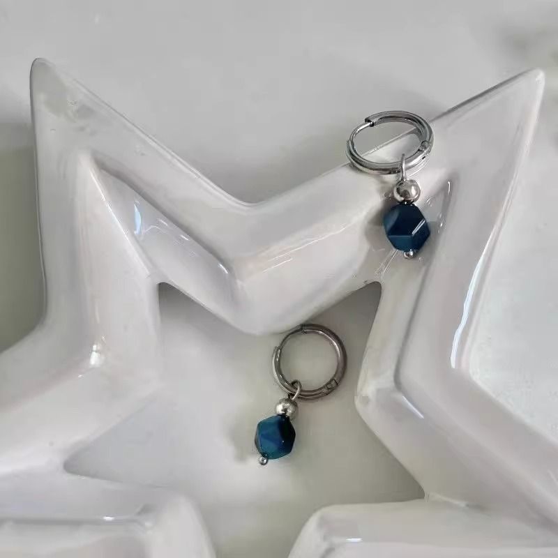 Gemstone Faux Drop Earring Alloy