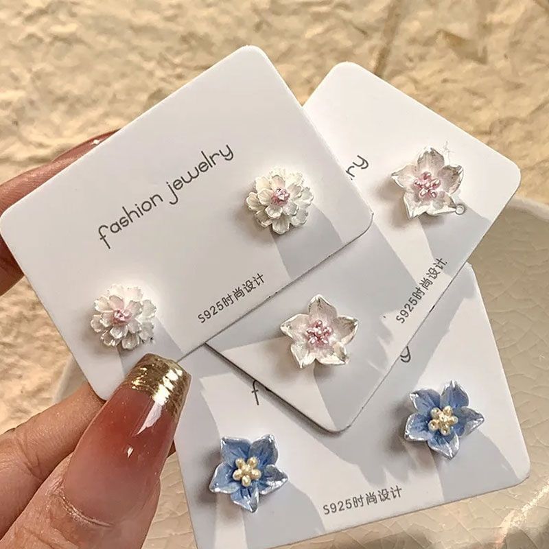 Floral of Stud 3 Designs) Pairs: Set Earring Alloy (Various