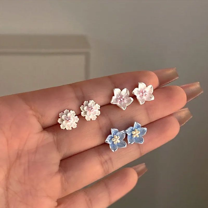 Floral of Stud 3 Designs) Pairs: Set Earring Alloy (Various