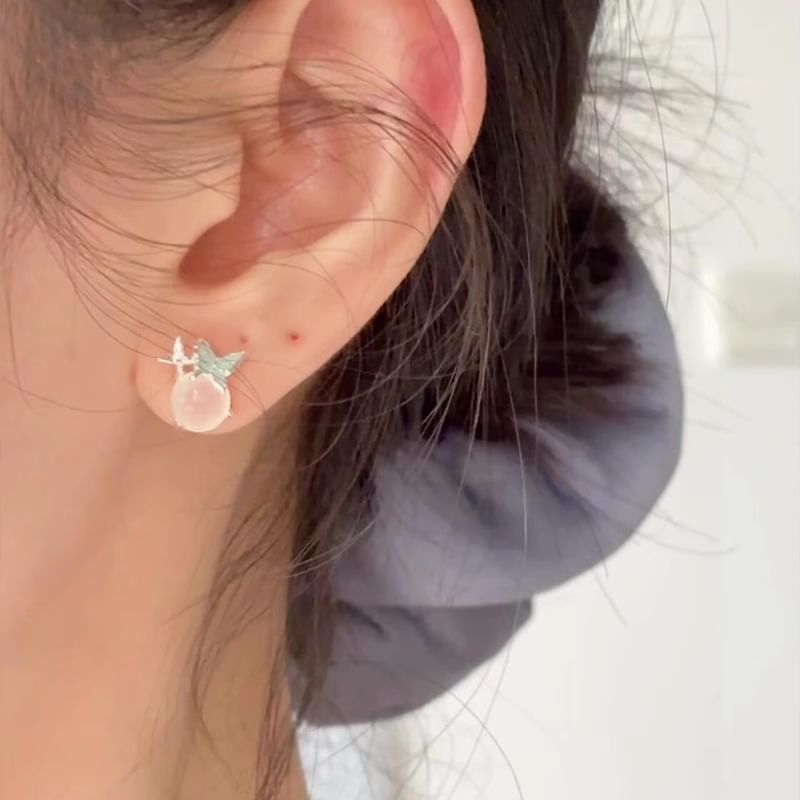 Earring Cabochon Stud Enamel Butterfly