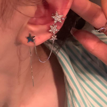 Rhinestone Ear with Earring Star Cuff