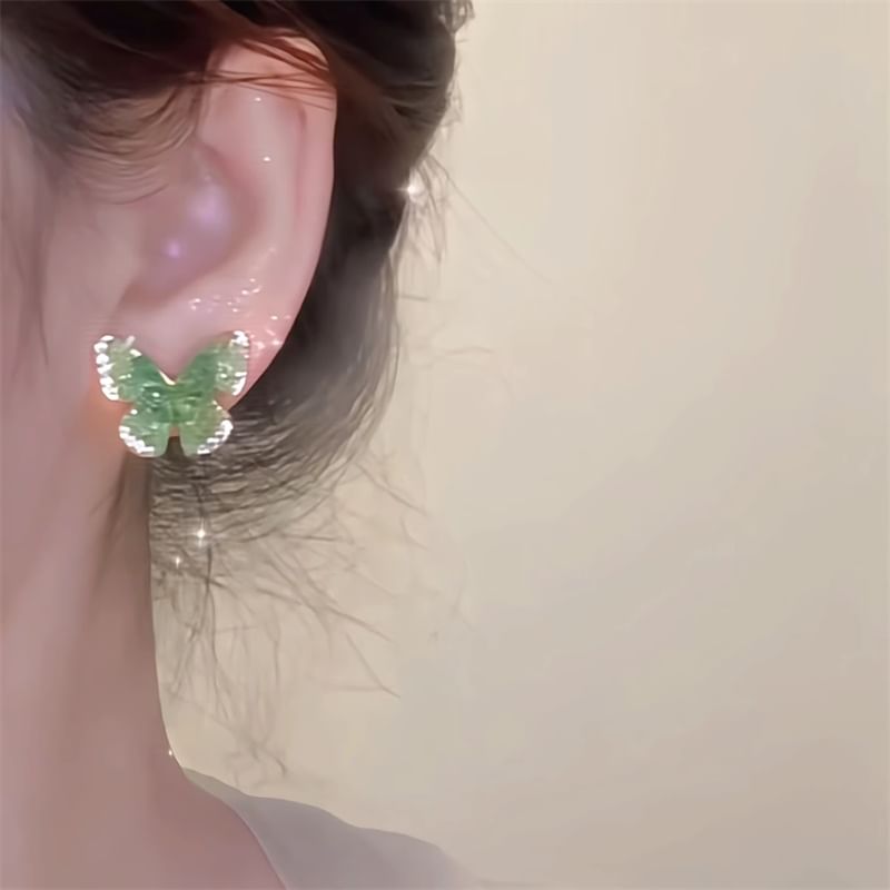 Earring Rhinestone Butterfly Stud