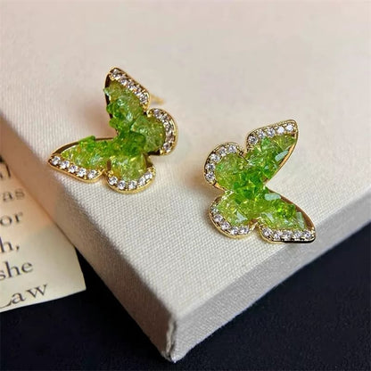 Earring Rhinestone Butterfly Stud