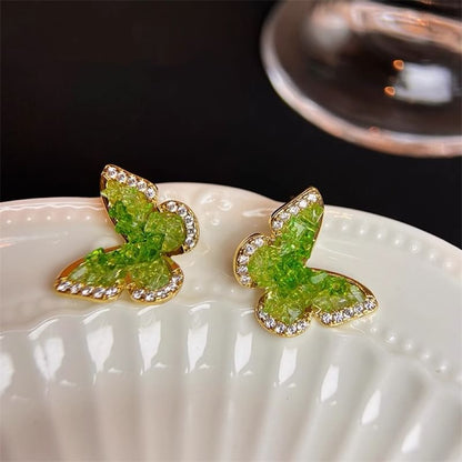 Earring Rhinestone Butterfly Stud