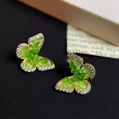 Earring Rhinestone Butterfly Stud