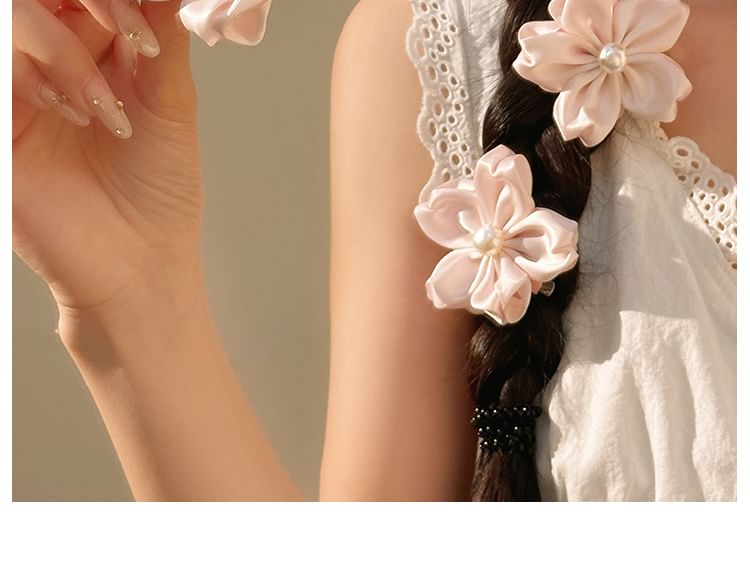 / Set Pearl Faux Flower Clip Hair