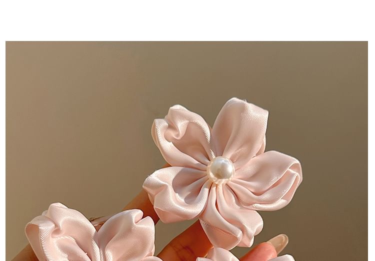 / Set Pearl Faux Flower Clip Hair