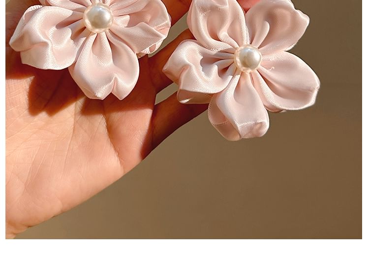 / Set Pearl Faux Flower Clip Hair