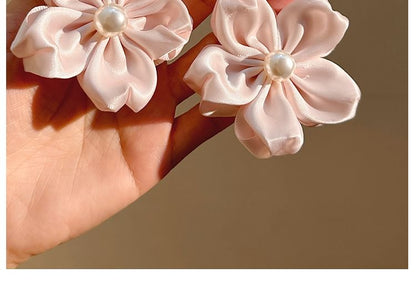 / Set Pearl Faux Flower Clip Hair