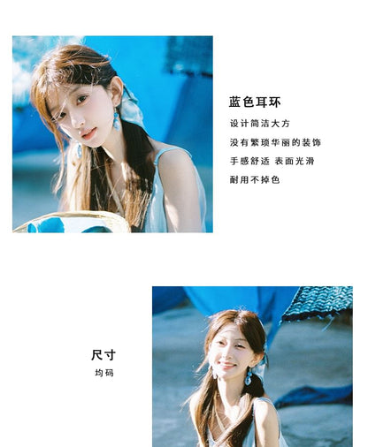 Drop Geometry Tie Dye Earring