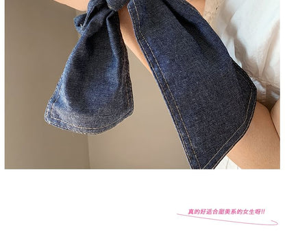 Denim Scrunchie Bow