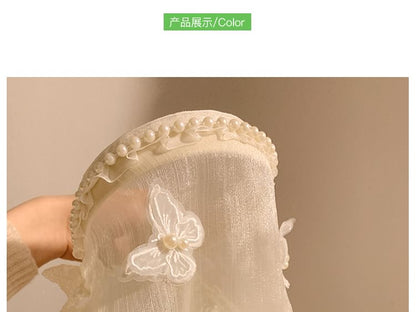 Headband Applique Butterfly Trim Lace