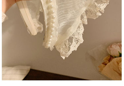 Headband Applique Butterfly Trim Lace