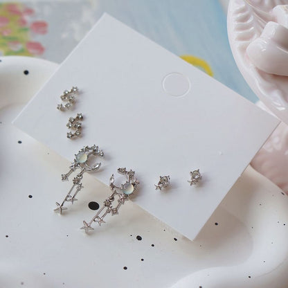 Star Earring Rhinestone of Pairs: 3 Set