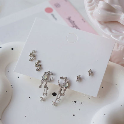 Star Earring Rhinestone of Pairs: 3 Set