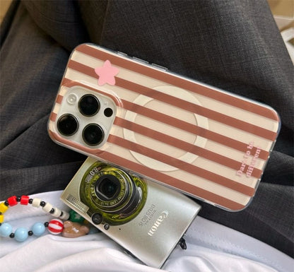 (Compatible Case Phone Magnetic MagSafe) with Striped Star