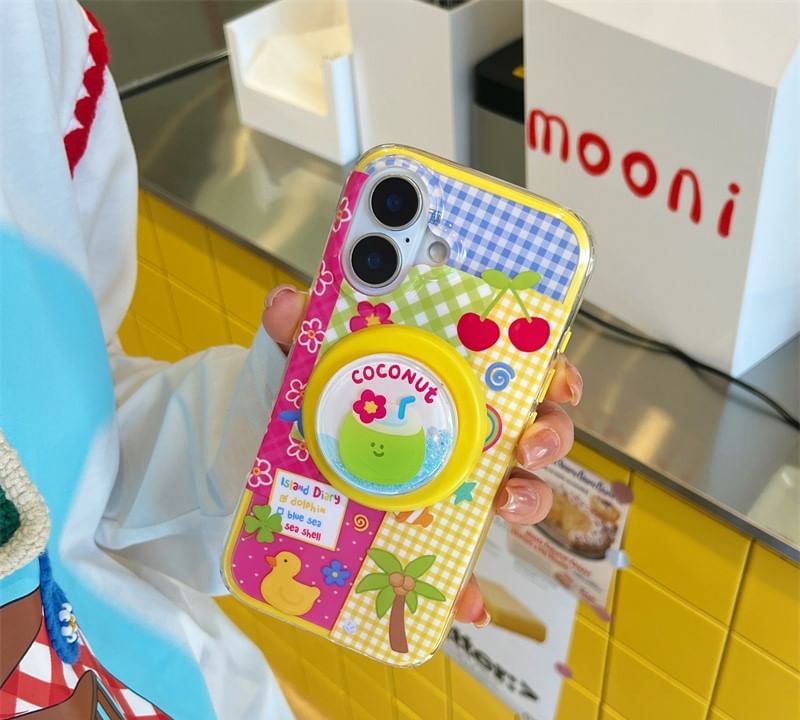 Cartoon Case with Panel Phone MagSafe) (Compatible Magnetic