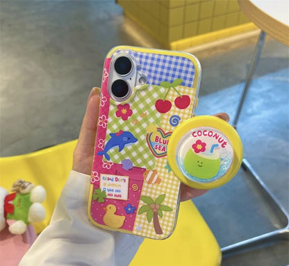 Cartoon Case with Panel Phone MagSafe) (Compatible Magnetic