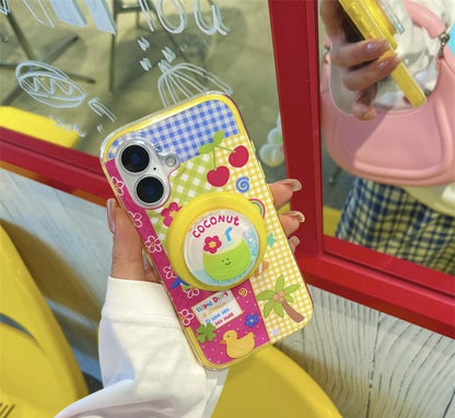 Cartoon Case with Panel Phone MagSafe) (Compatible Magnetic