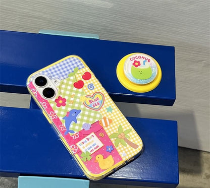 Cartoon Case with Panel Phone MagSafe) (Compatible Magnetic