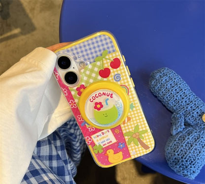 Cartoon Case with Panel Phone MagSafe) (Compatible Magnetic