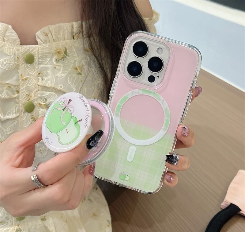 Phone with Case Plaid Magnetic MagSafe) Apple (Compatible