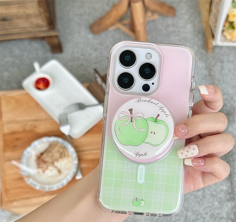 Phone with Case Plaid Magnetic MagSafe) Apple (Compatible