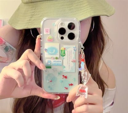 / Goldfish Case Set Charm Phone