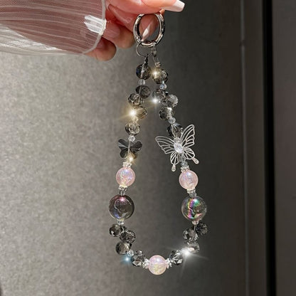 Strap Phone Beaded Butterfly Wrist Faux Crystal