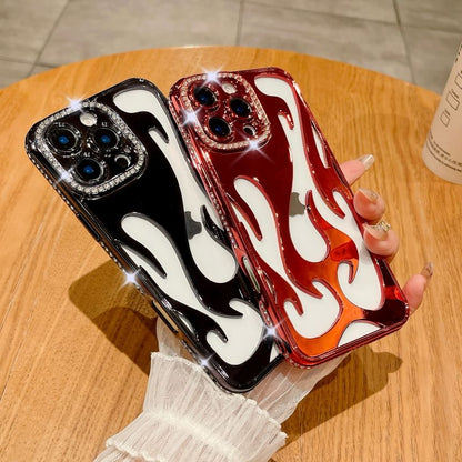 Case Rhinestone Flame iPhone