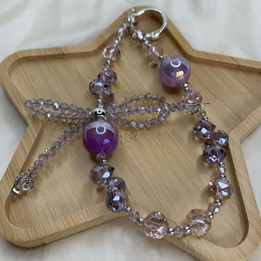 Wrist Bow Beaded Phone Strap Crystal Faux