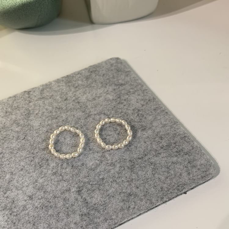 Ring Pearl Beaded Natural