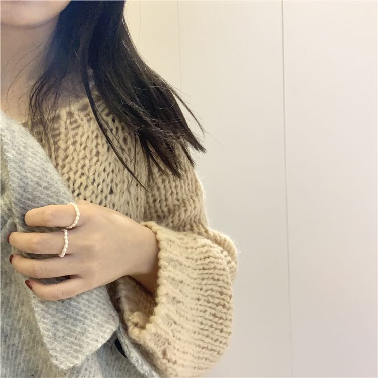 Ring Pearl Beaded Natural