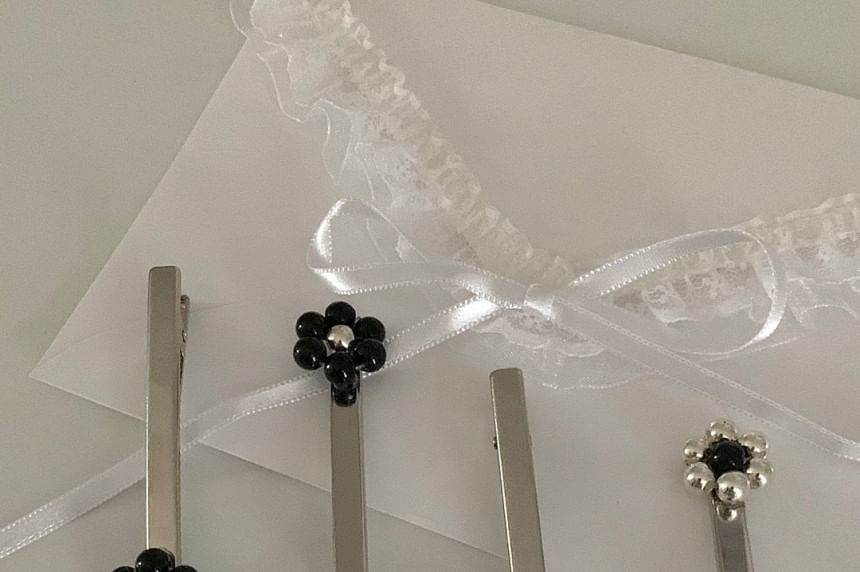 Set Beaded Flower Hair 2: Clip of