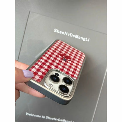 Phone Case Gingham Cherry Print