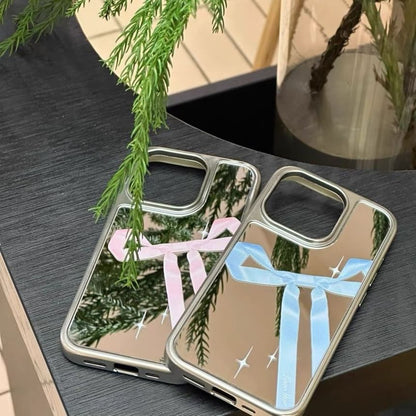 Ribbon Print Mirror Case Phone
