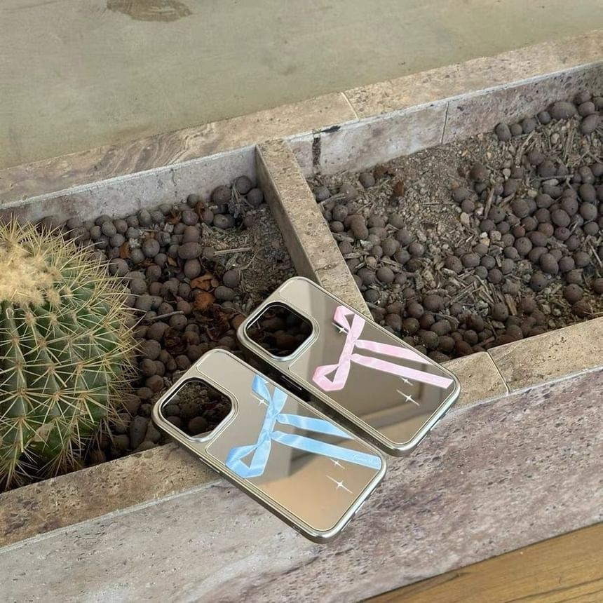 Ribbon Print Mirror Case Phone