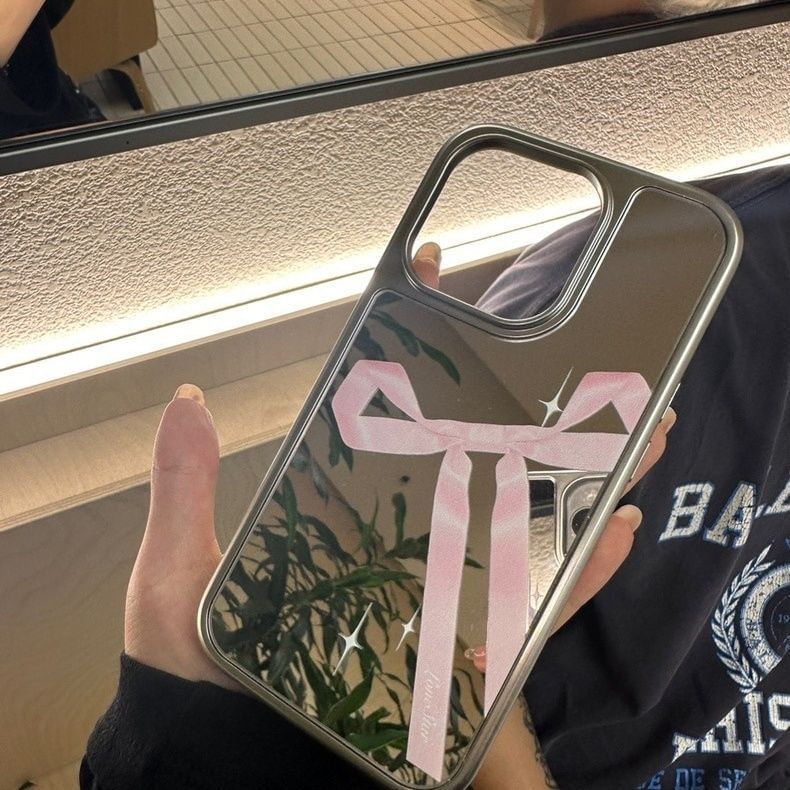 Ribbon Print Mirror Case Phone
