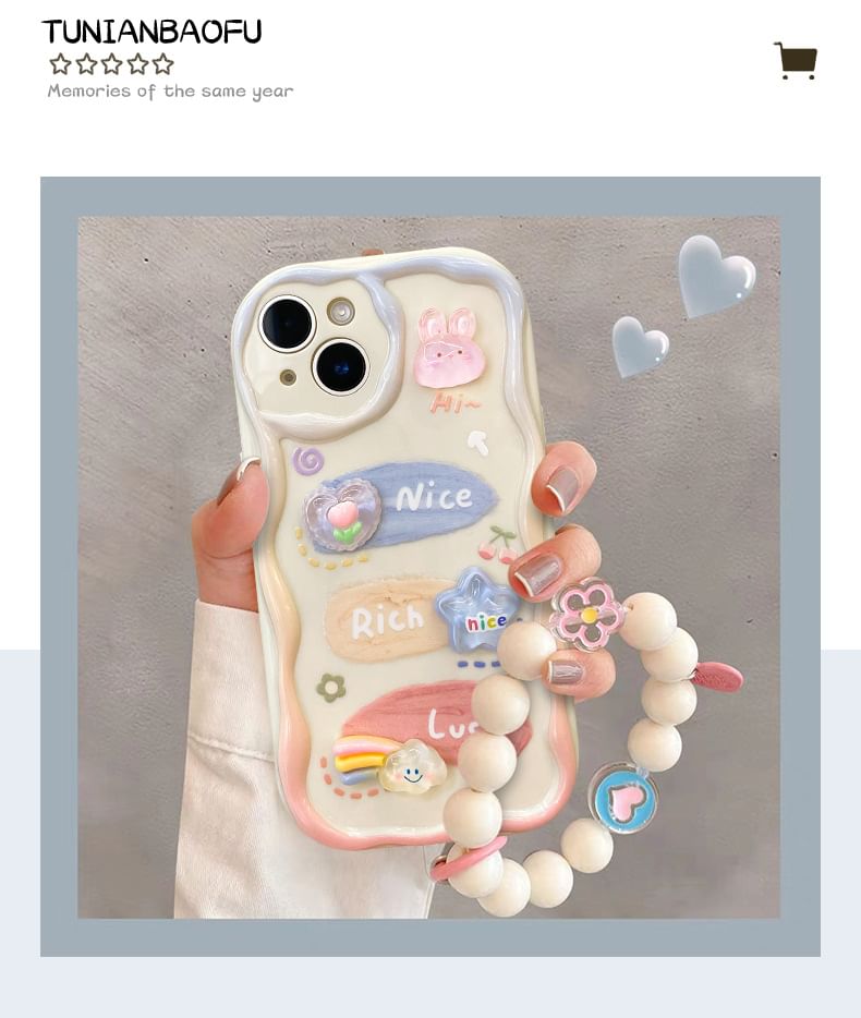 Strap Phone Set / Case Cartoon 3D