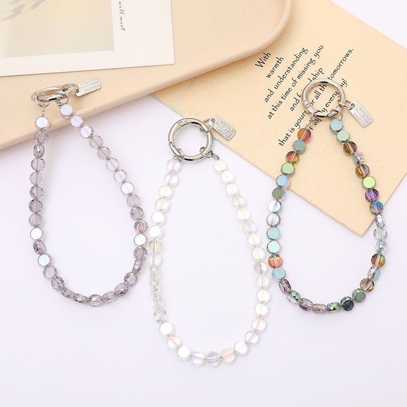 Faux Phone Crystal Bead Strap