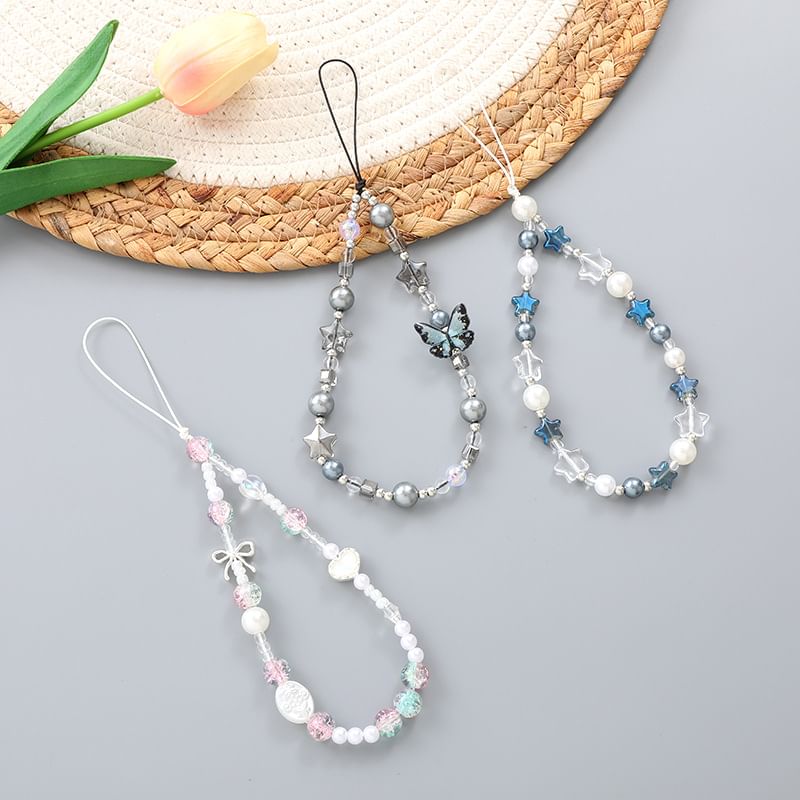 Bead Butterfly Phone / Strap Star Bow