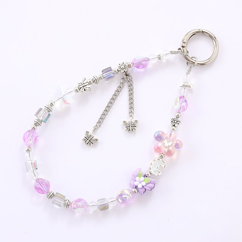 Faux Phone Bear Strap Crystal Floral Cartoon /