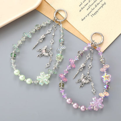 Star Designs) (Various Faux Phone Strap Crystal Butterfly