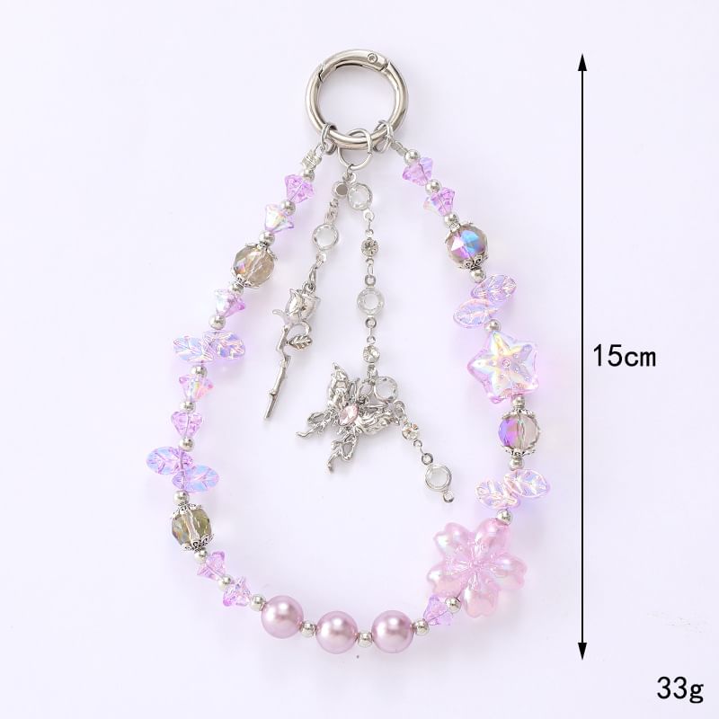 Star Designs) (Various Faux Phone Strap Crystal Butterfly