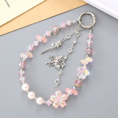 Star Designs) (Various Faux Phone Strap Crystal Butterfly