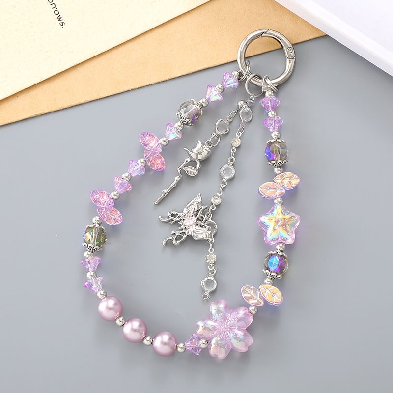 Star Designs) (Various Faux Phone Strap Crystal Butterfly