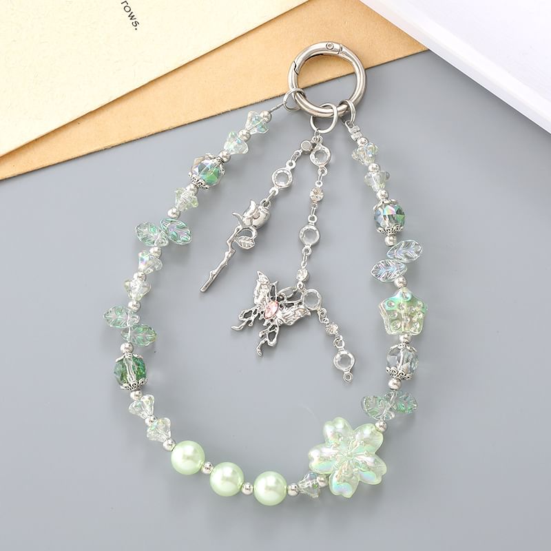 Star Designs) (Various Faux Phone Strap Crystal Butterfly