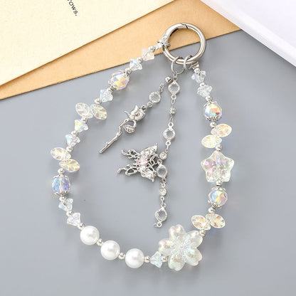 Star Designs) (Various Faux Phone Strap Crystal Butterfly