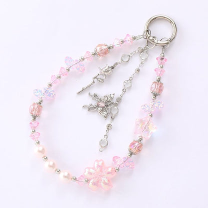 Star Designs) (Various Faux Phone Strap Crystal Butterfly