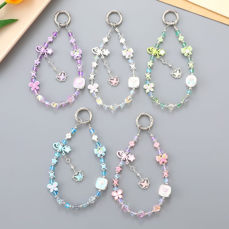 Crystal Phone Clover Strap Faux Bow